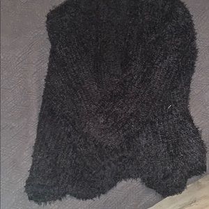 Black fluffy Cardigan - gently used like new